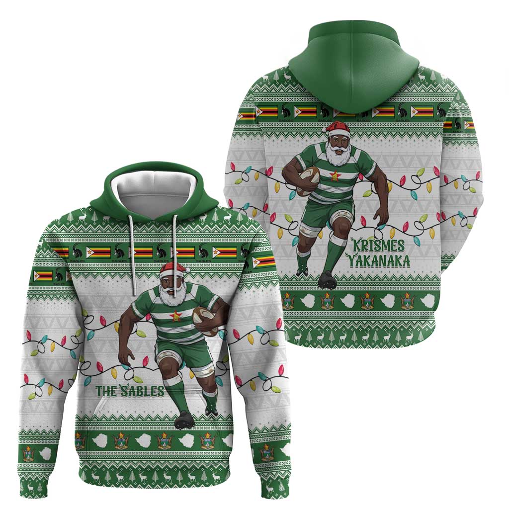 Zimbabwe Rugby Christmas Hoodie The Sables Krismes Yakanaka LT15