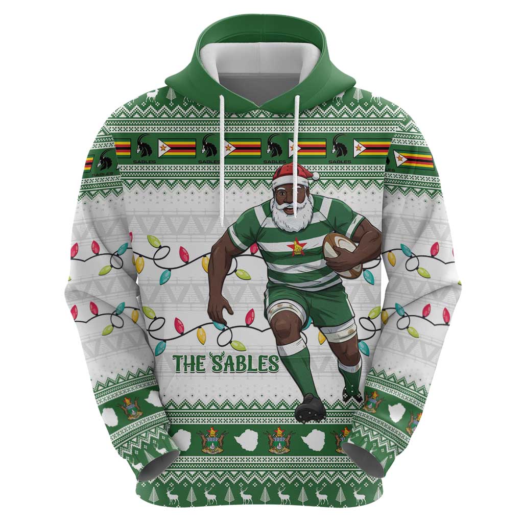 Zimbabwe Rugby Christmas Hoodie The Sables Krismes Yakanaka LT15