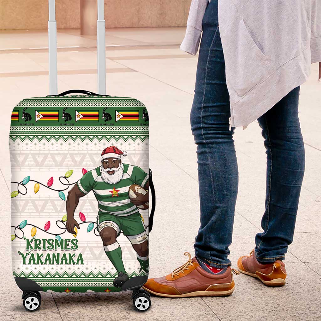 Zimbabwe Rugby Christmas Luggage Cover The Sables Krismes Yakanaka LT15