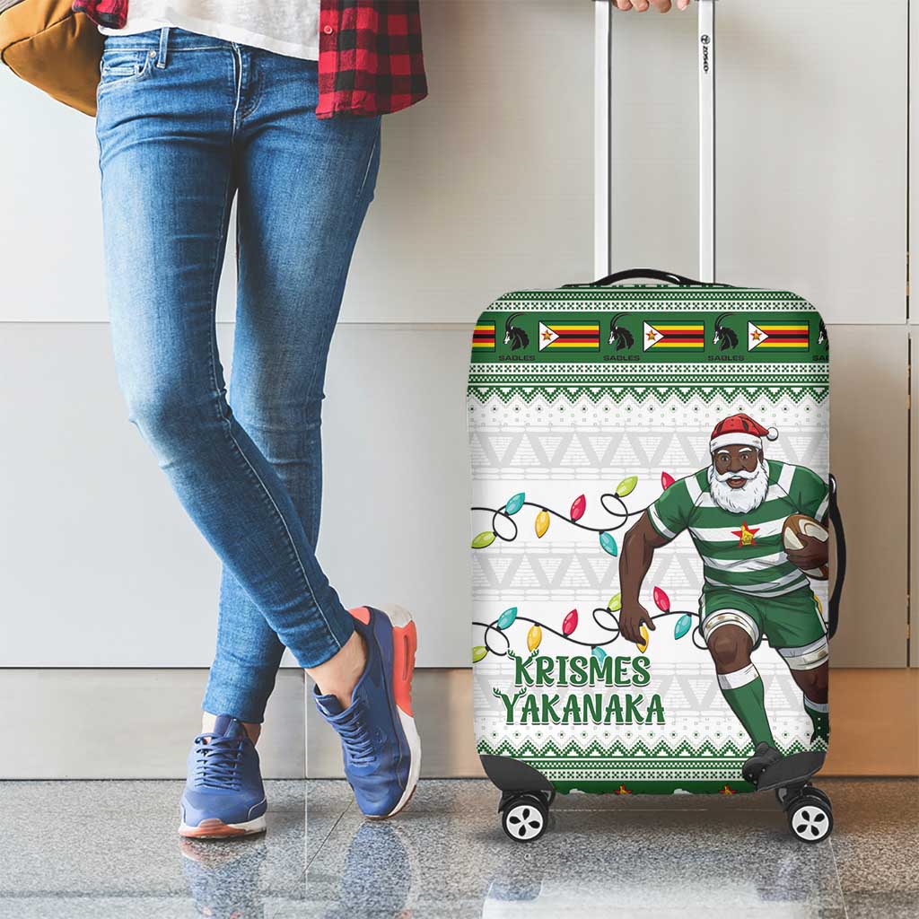 Zimbabwe Rugby Christmas Luggage Cover The Sables Krismes Yakanaka LT15