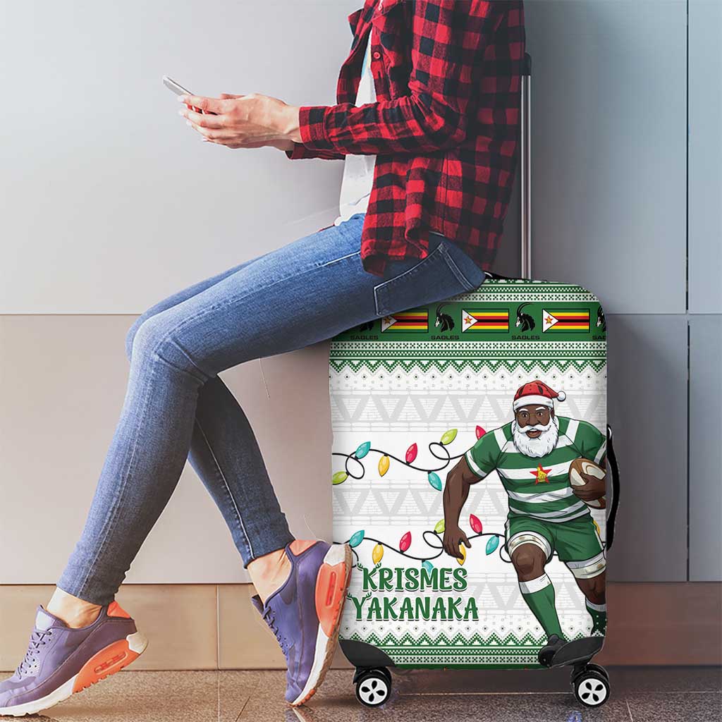 Zimbabwe Rugby Christmas Luggage Cover The Sables Krismes Yakanaka LT15