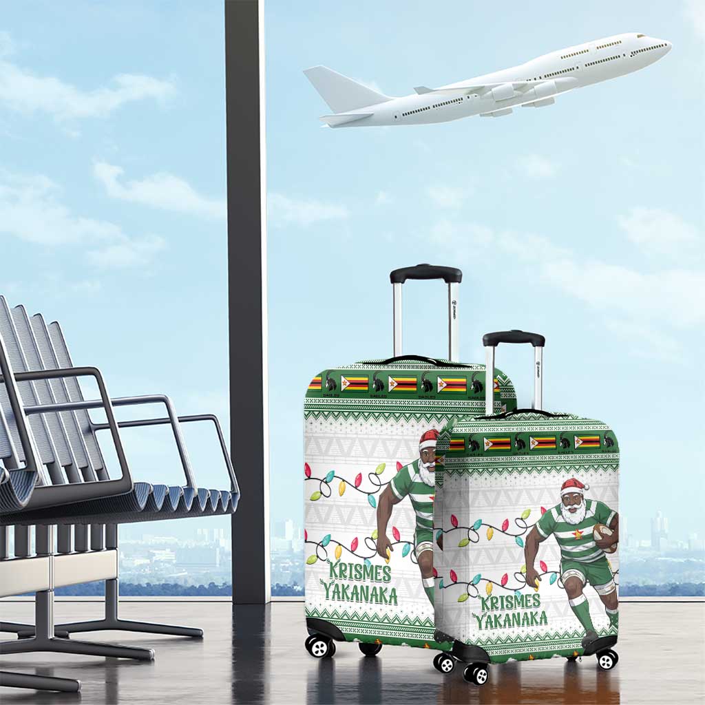 Zimbabwe Rugby Christmas Luggage Cover The Sables Krismes Yakanaka LT15