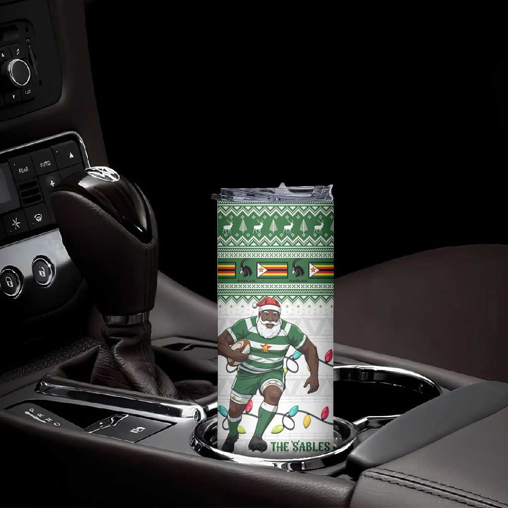 Afro Christmas Rugby Zimbabwe Skinny Tumbler The Sables Krismes Yakanaka LT15