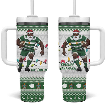 Afro Christmas Rugby Zimbabwe Tumbler With Handle The Sables Krismes Yakanaka LT15