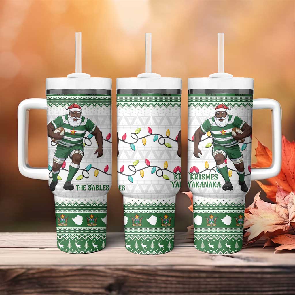 Afro Christmas Rugby Zimbabwe Tumbler With Handle The Sables Krismes Yakanaka LT15