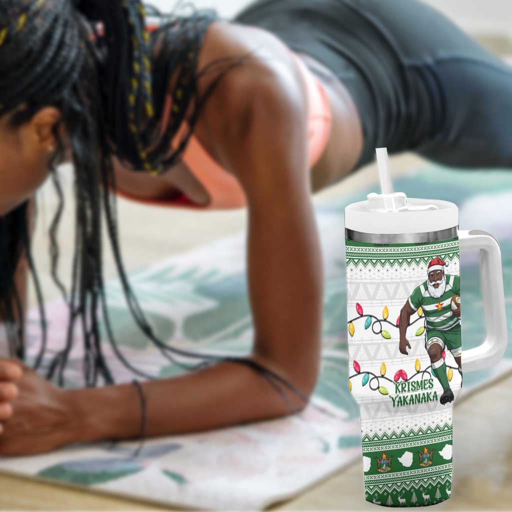 Afro Christmas Rugby Zimbabwe Tumbler With Handle The Sables Krismes Yakanaka LT15