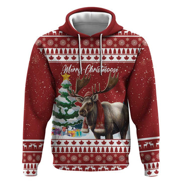 Personalized Canada Christmas Hoodie Merry Christmoose LT15