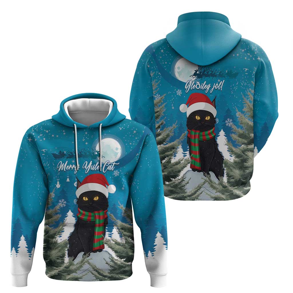 Iceland Christmas Hoodie Merry Yule Cat LT15
