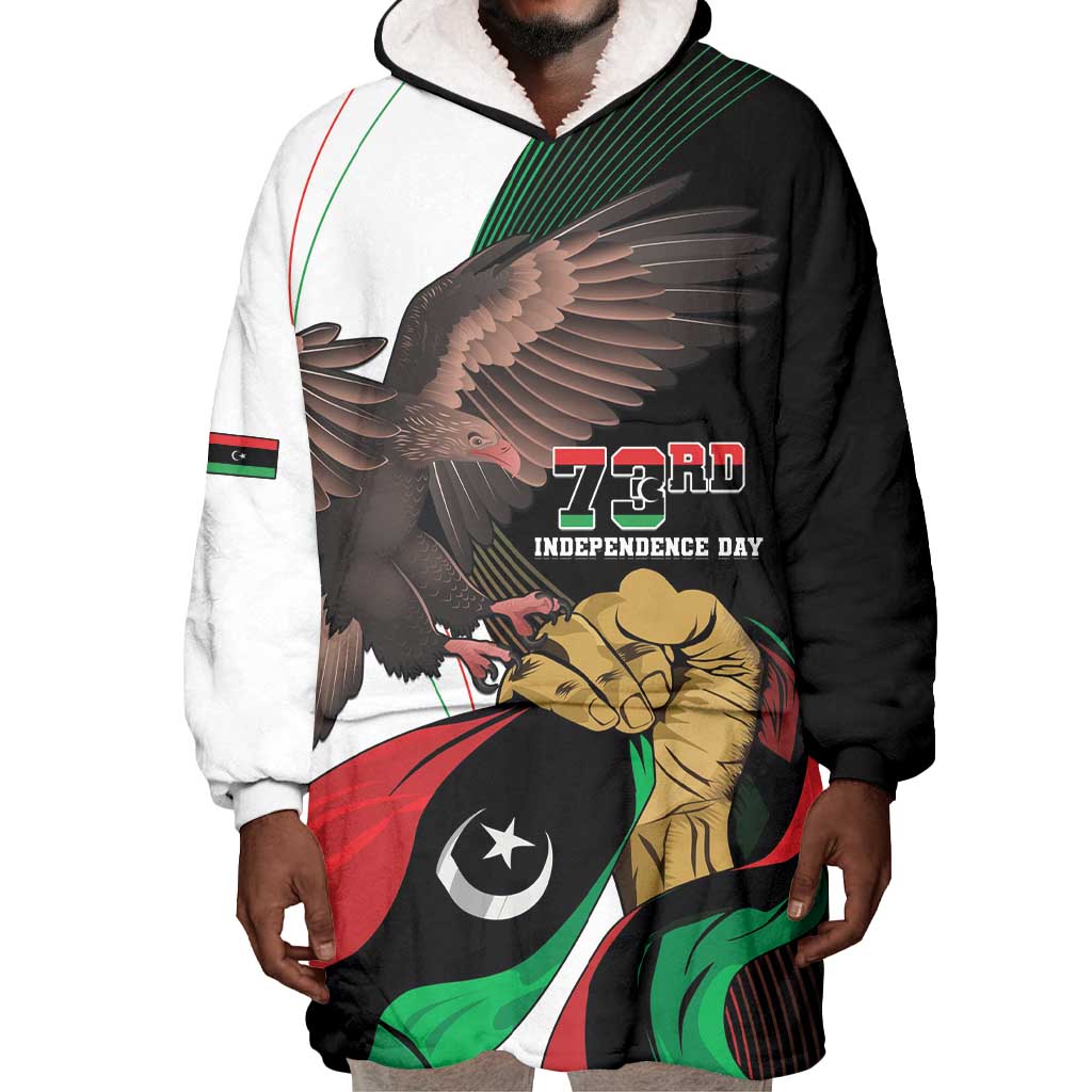 Afro Libya Wearable Blanket Hoodie Arabian Eagle - Independence Day LT15