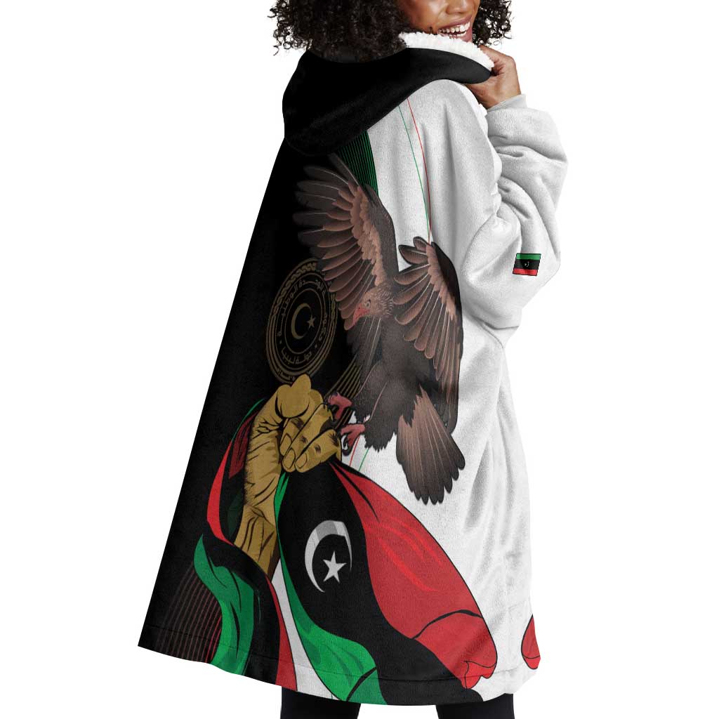 Afro Libya Wearable Blanket Hoodie Arabian Eagle - Independence Day LT15