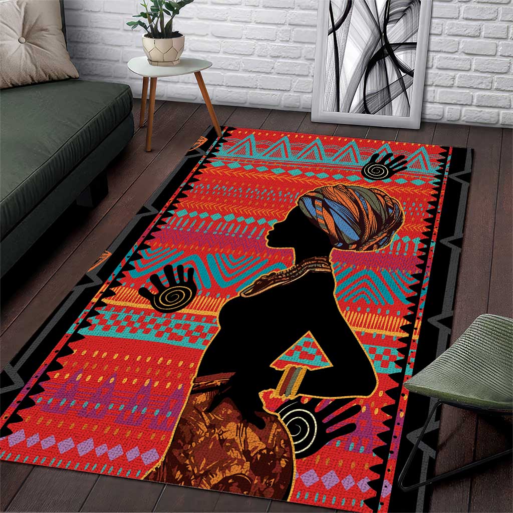 African Women Area Rug Ethnic Pattern LT15