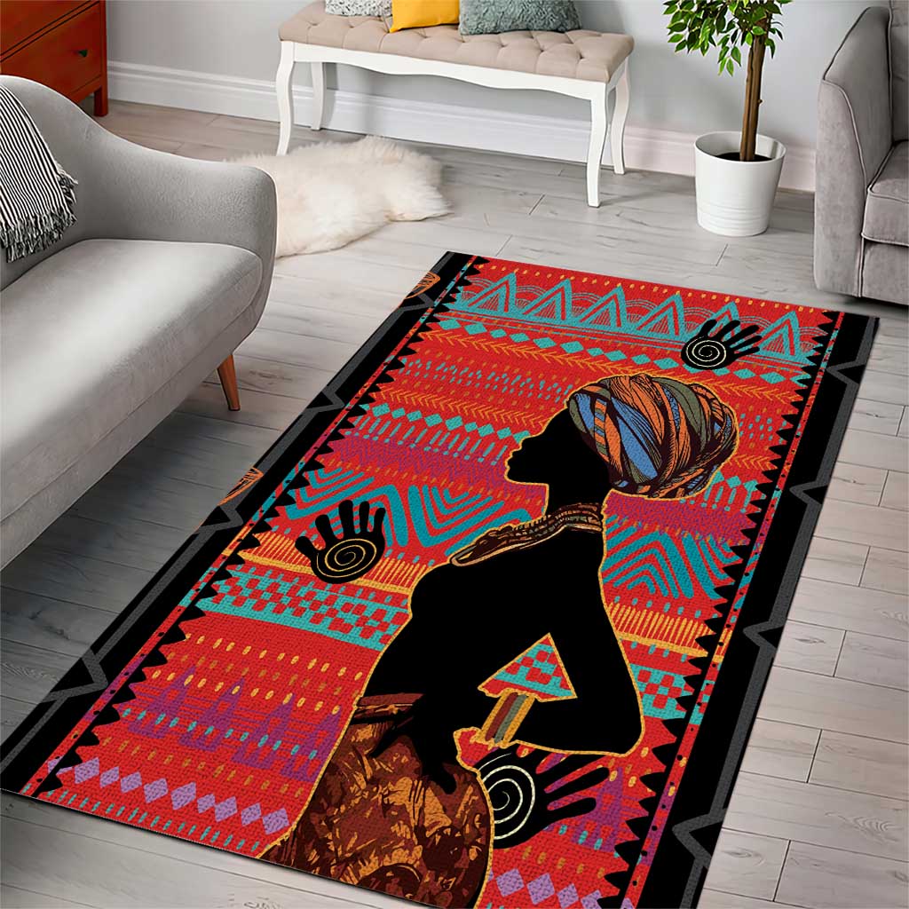 African Women Area Rug Ethnic Pattern LT15