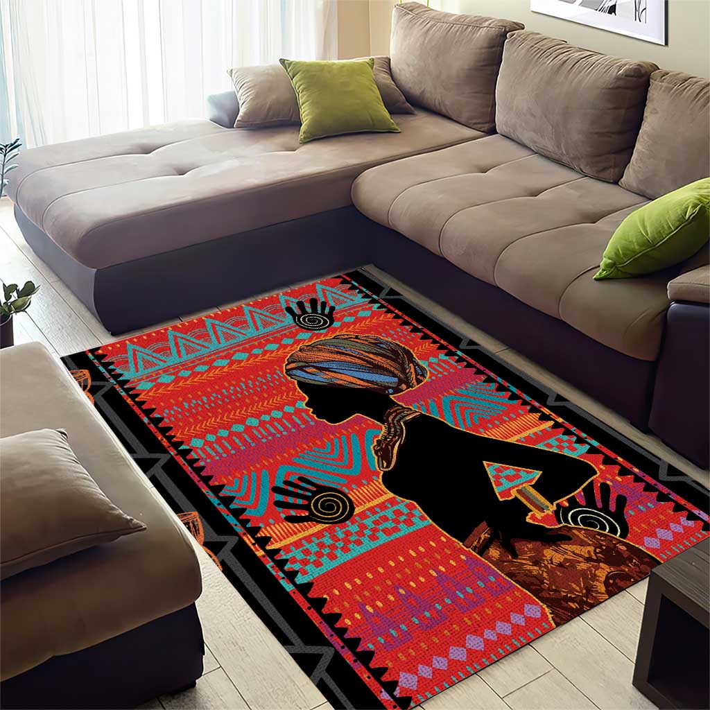 African Women Area Rug Ethnic Pattern LT15