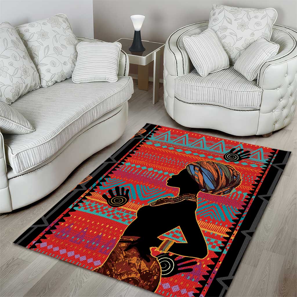 African Women Area Rug Ethnic Pattern LT15
