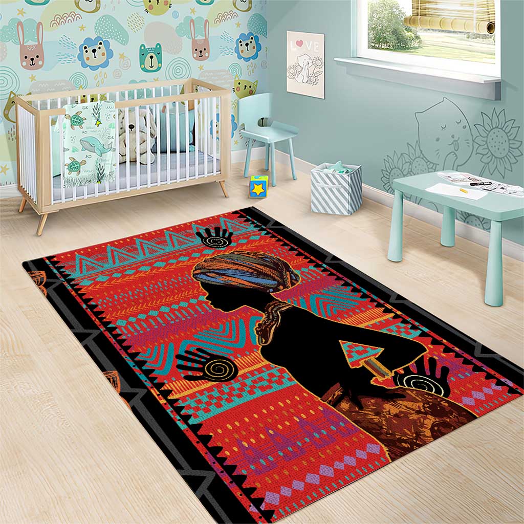 African Women Area Rug Ethnic Pattern LT15