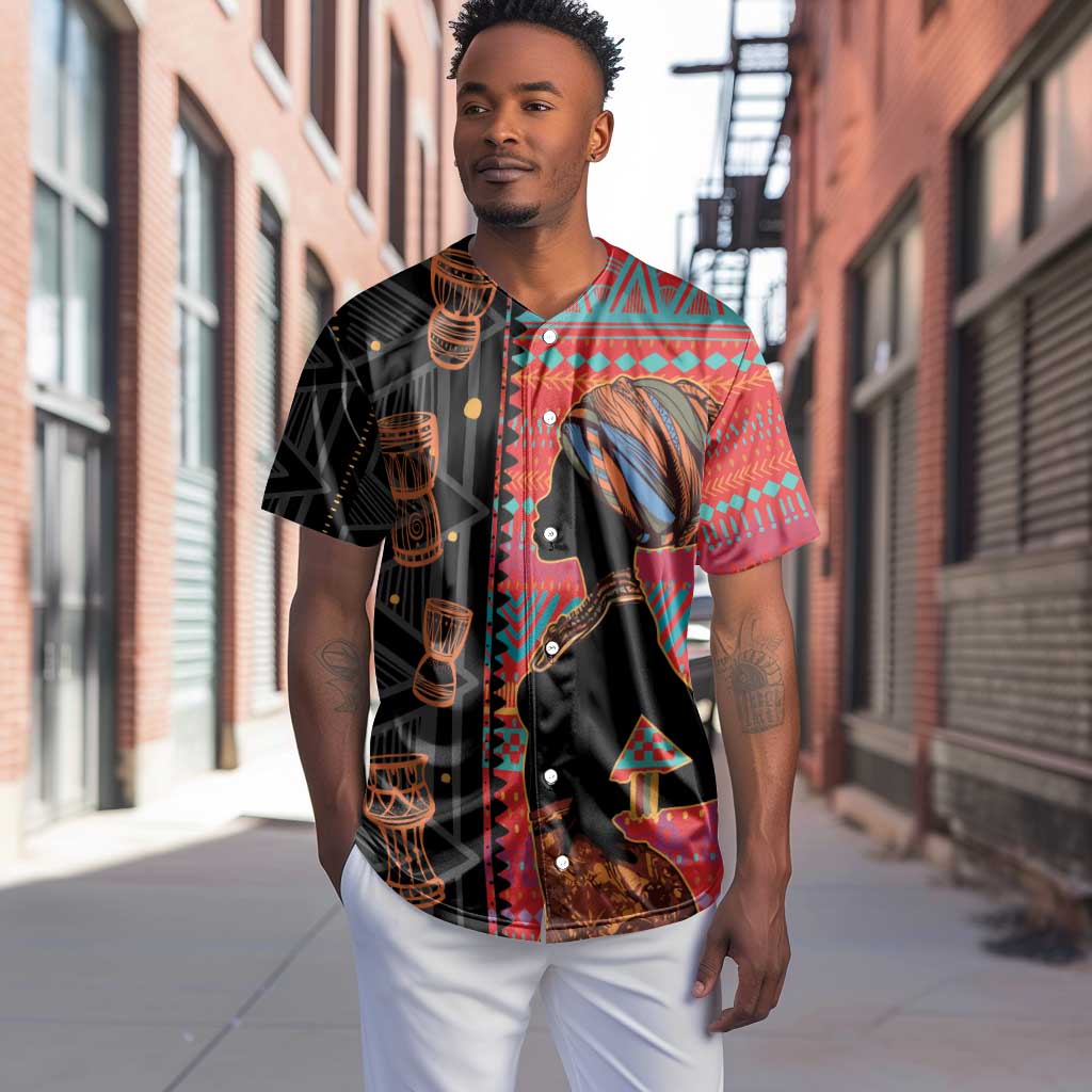 African Women Baseball Jersey Ethnic Pattern LT15