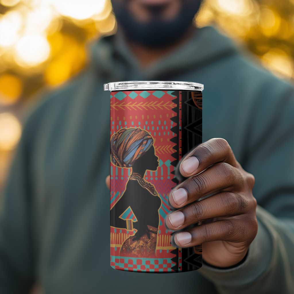 African Women 4 in 1 Can Cooler Tumbler Ethnic Pattern LT15