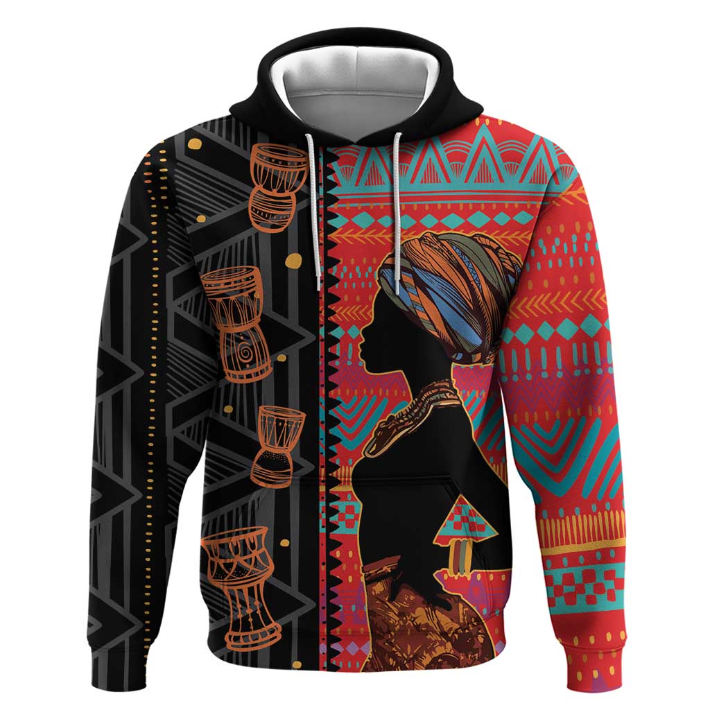 Happy International Women's Day Hoodie African Women With Ethnic Pattern LT15