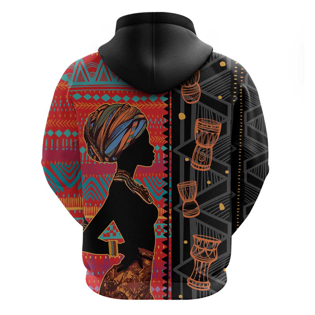 Happy International Women's Day Hoodie African Women With Ethnic Pattern LT15