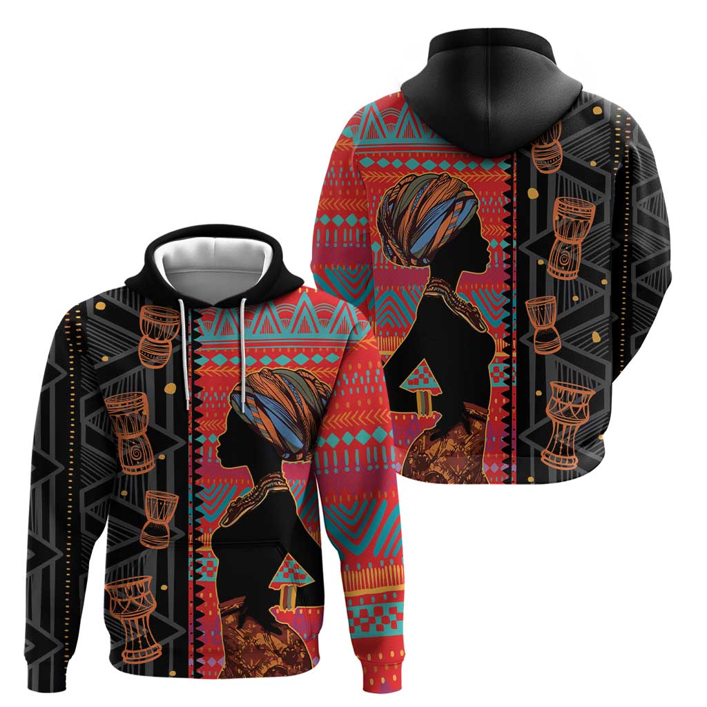 Happy International Women's Day Hoodie African Women With Ethnic Pattern LT15