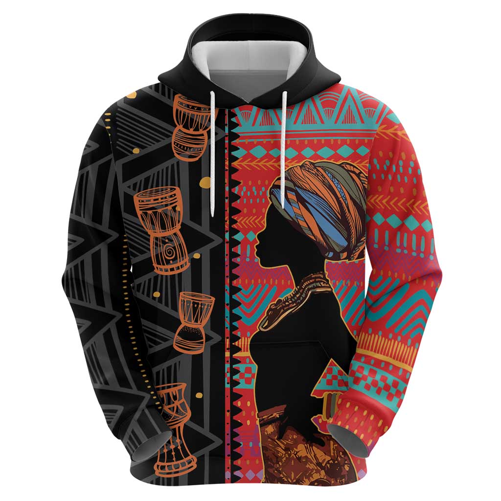 Happy International Women's Day Hoodie African Women With Ethnic Pattern LT15