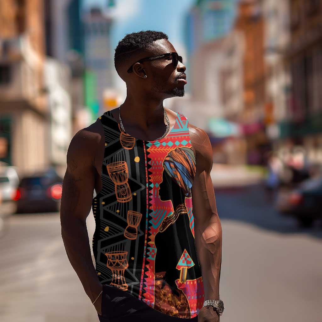 African Women Men Tank Top Ethnic Pattern LT15