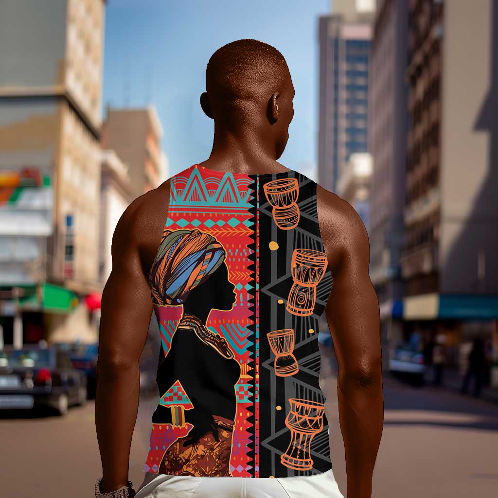 African Women Men Tank Top Ethnic Pattern LT15