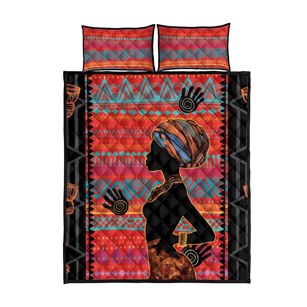 African Women Quilt Bed Set Ethnic Pattern LT15