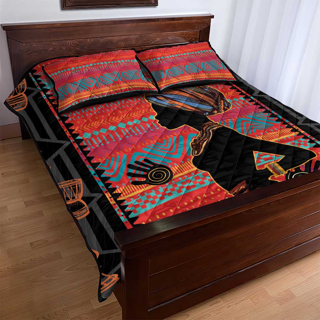 African Women Quilt Bed Set Ethnic Pattern LT15