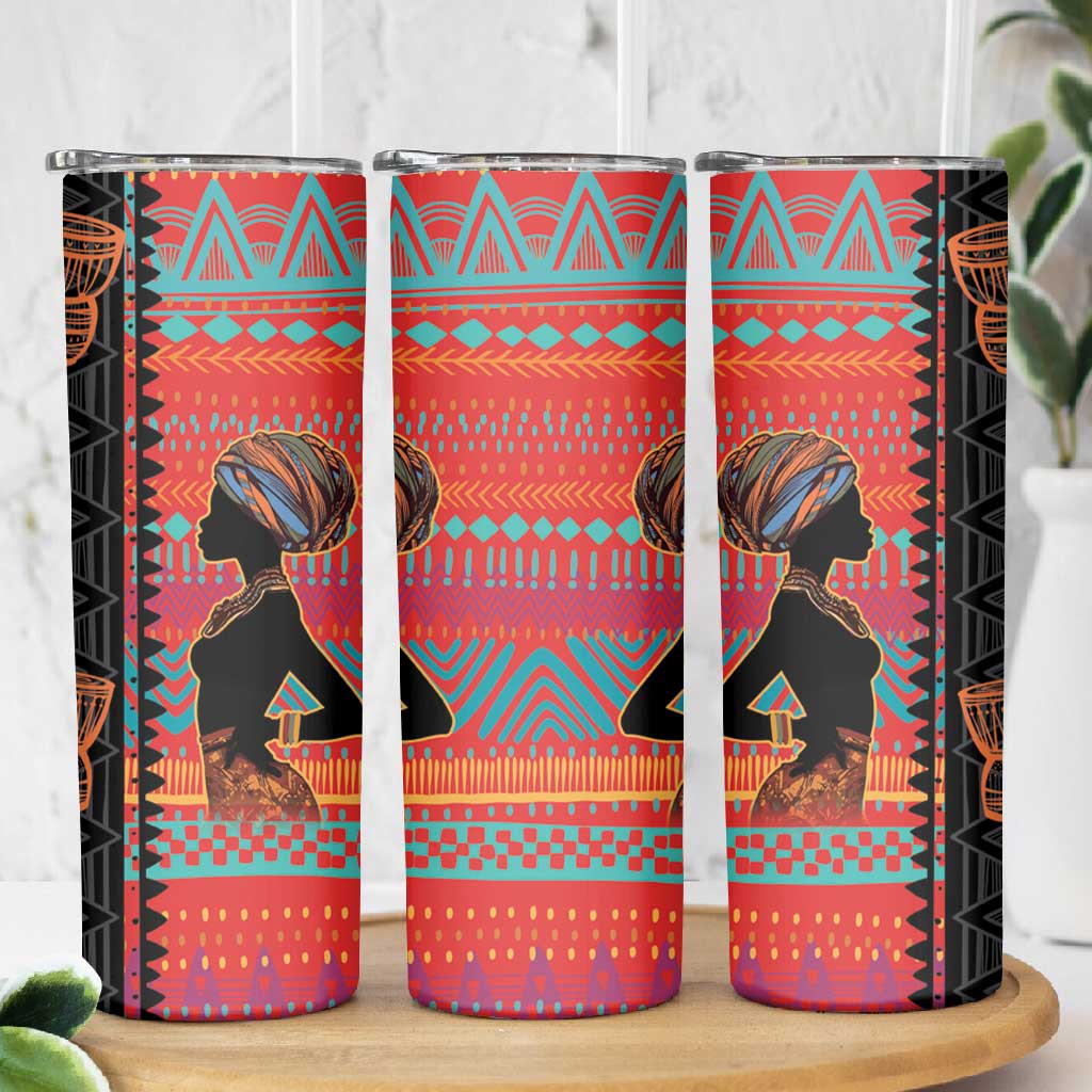 African Women Skinny Tumbler Ethnic Pattern LT15