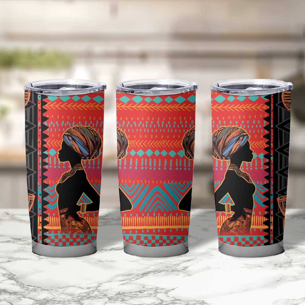 African Women Tumbler Cup Ethnic Pattern LT15