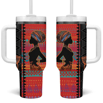 African Women Tumbler With Handle Ethnic Pattern LT15