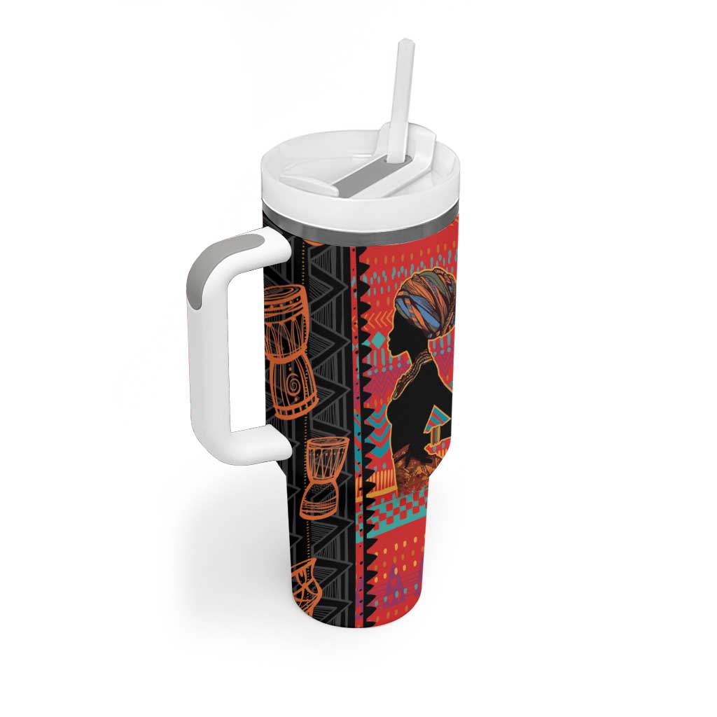 African Women Tumbler With Handle Ethnic Pattern LT15