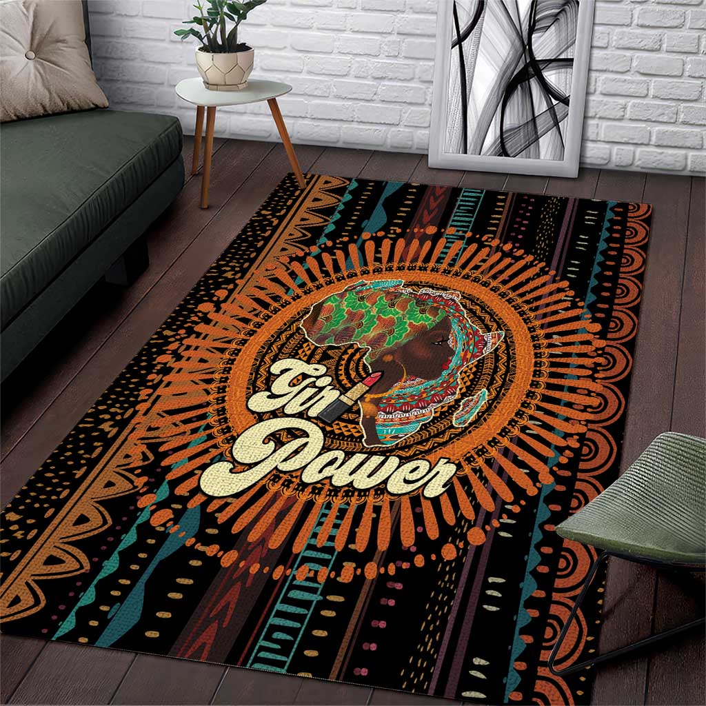 Happy International Women's Day Area Rug Black Girl Power LT15