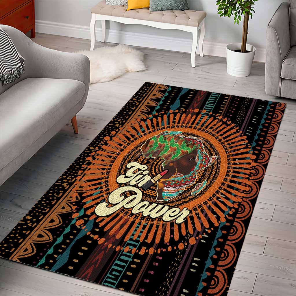 Happy International Women's Day Area Rug Black Girl Power LT15