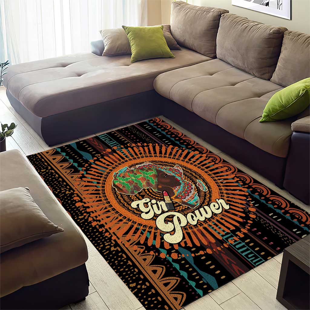 Happy International Women's Day Area Rug Black Girl Power LT15