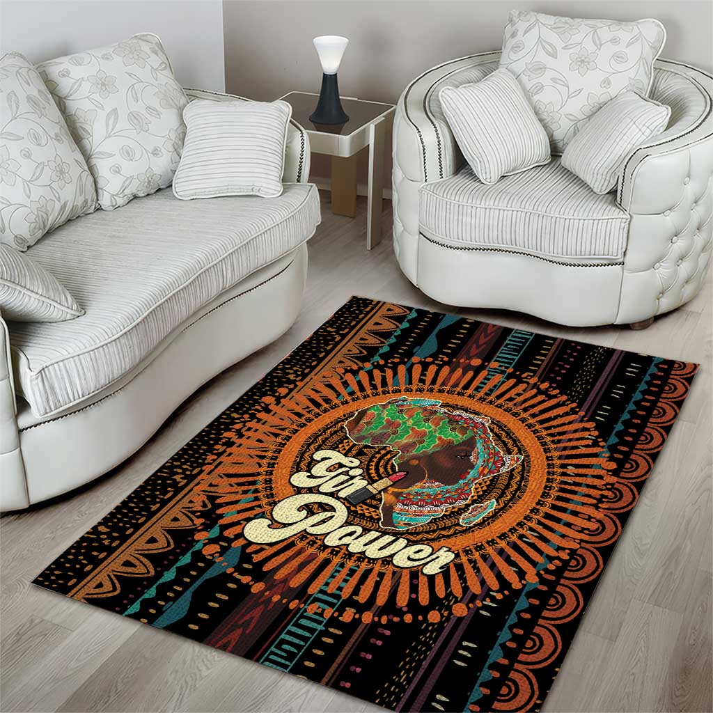 Happy International Women's Day Area Rug Black Girl Power LT15