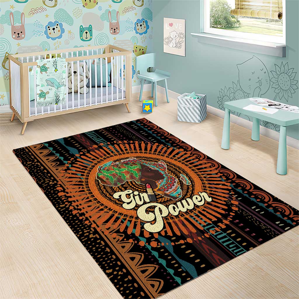 Happy International Women's Day Area Rug Black Girl Power LT15