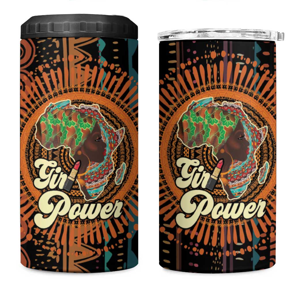 Happy International Women's Day 4 in 1 Can Cooler Tumbler Black Girl Power LT15