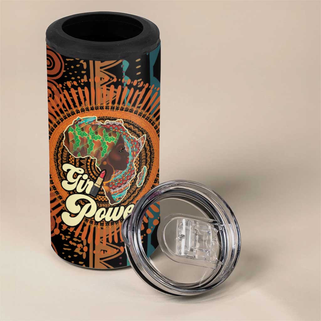 Happy International Women's Day 4 in 1 Can Cooler Tumbler Black Girl Power LT15