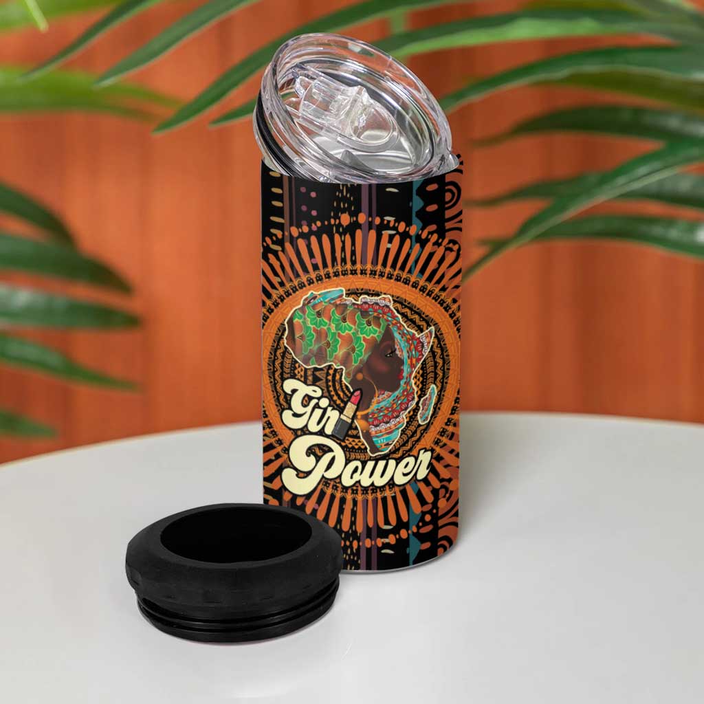 Happy International Women's Day 4 in 1 Can Cooler Tumbler Black Girl Power LT15