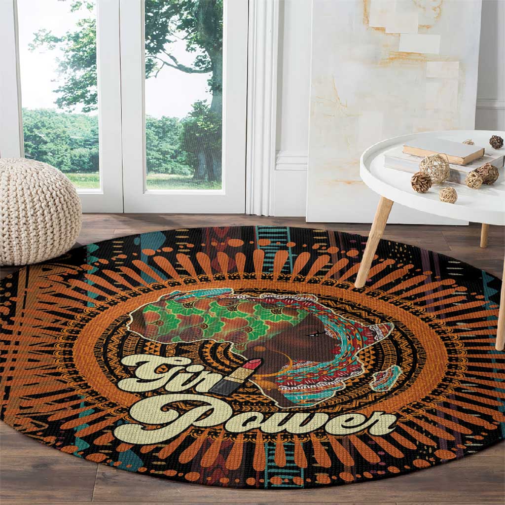 Happy International Women's Day Round Carpet Black Girl Power LT15