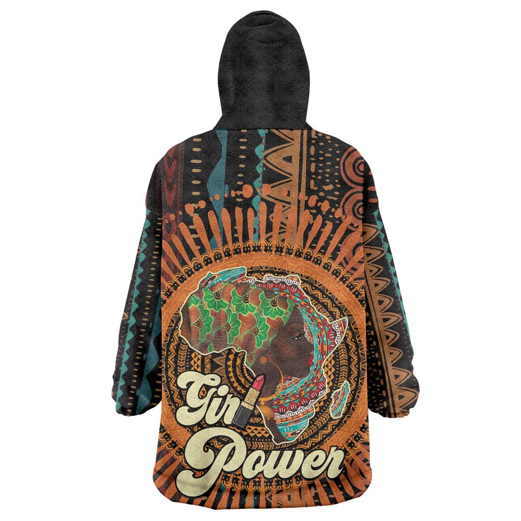 Happy International Women's Day Wearable Blanket Hoodie Black Girl Power LT15