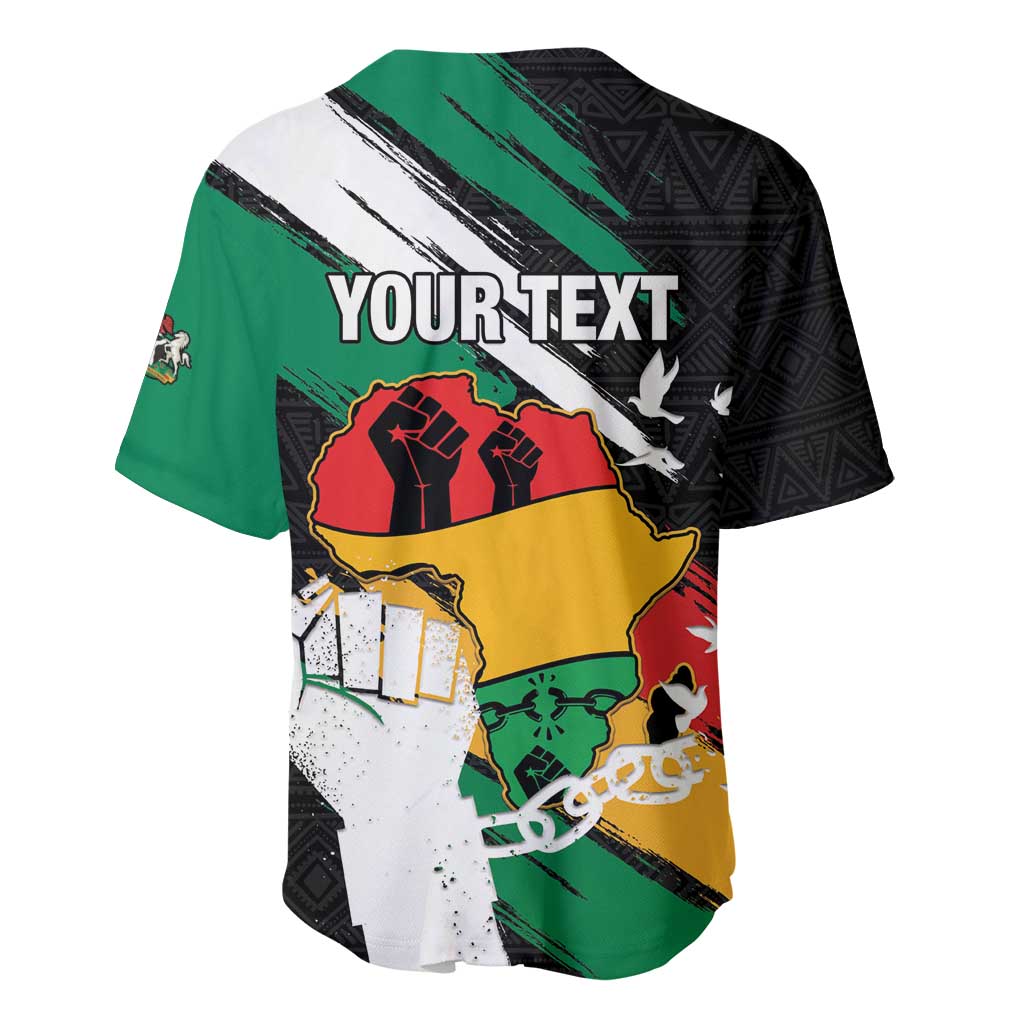 Personalised Afro Nigeria Juneteenth Baseball Jersey Freedom Day LT15