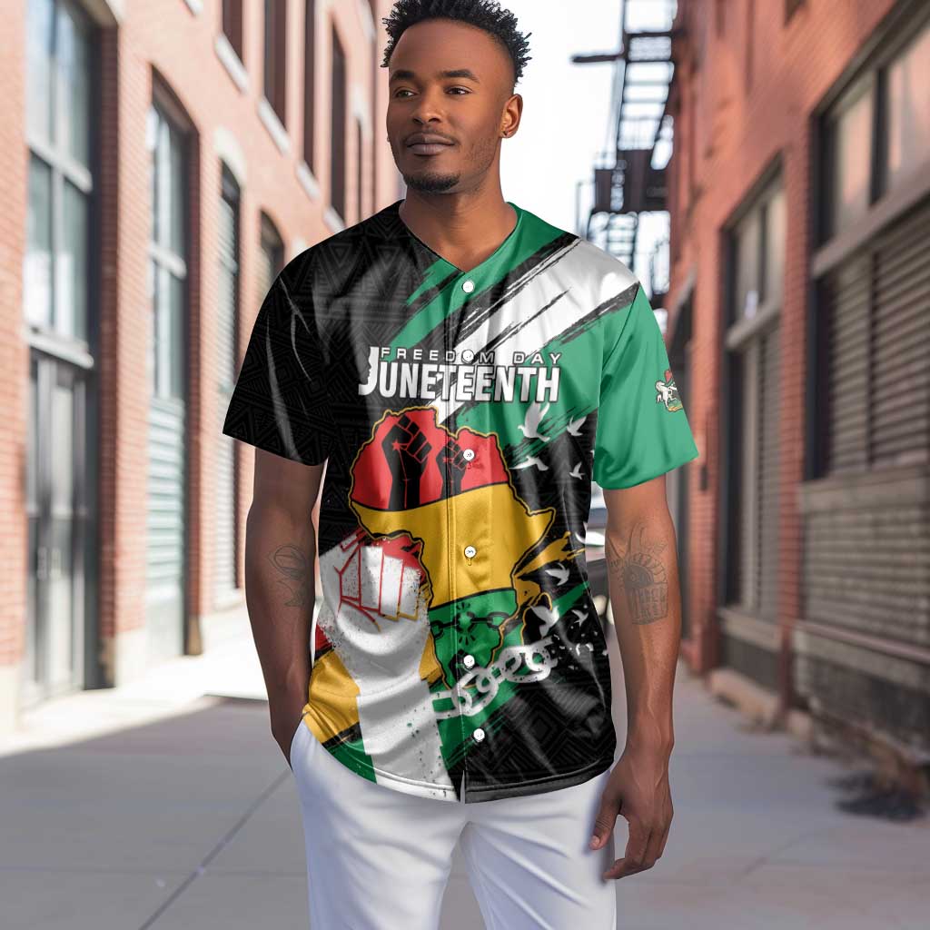 Personalised Afro Nigeria Juneteenth Baseball Jersey Freedom Day LT15