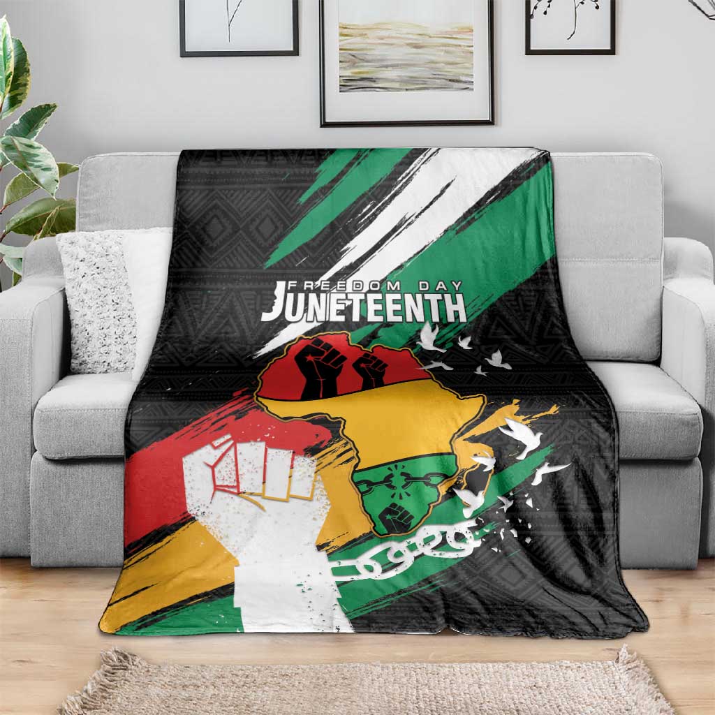 Afro Nigeria Juneteenth Blanket Freedom Day LT15