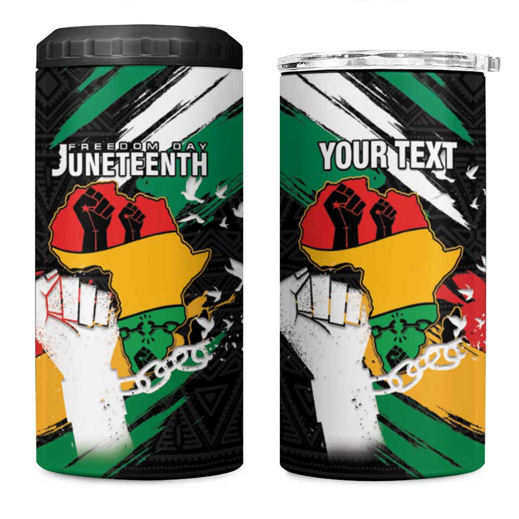 Personalised Afro Nigeria Juneteenth 4 in 1 Can Cooler Tumbler Freedom Day LT15