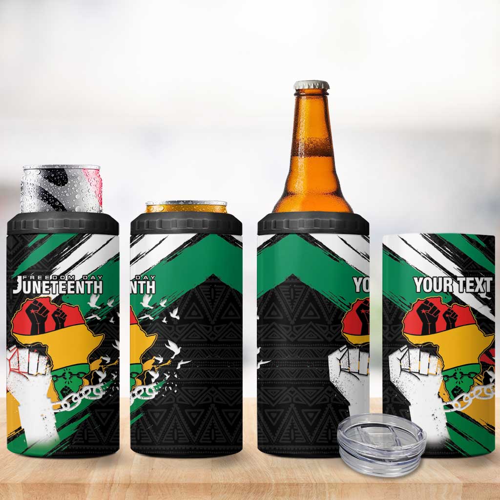 Personalised Afro Nigeria Juneteenth 4 in 1 Can Cooler Tumbler Freedom Day LT15
