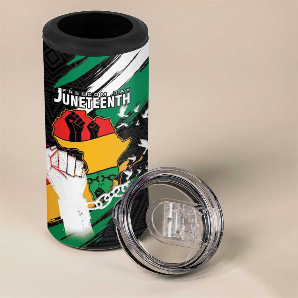 Personalised Afro Nigeria Juneteenth 4 in 1 Can Cooler Tumbler Freedom Day LT15