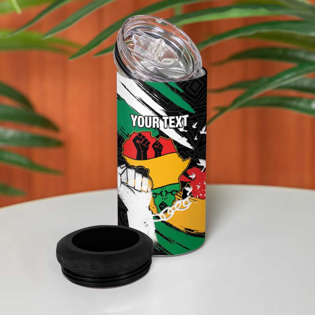 Personalised Afro Nigeria Juneteenth 4 in 1 Can Cooler Tumbler Freedom Day LT15